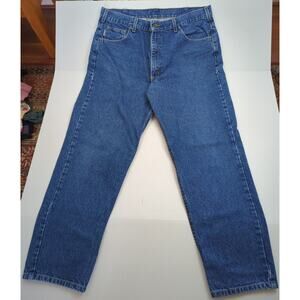 Men's Carhartt Relaxed Fit 5 Pocket Denim Work Jeans Medium Wash 40x30